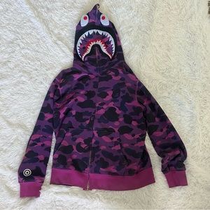 BAPE COLOR CAMO SHARK FULL ZIP HOODIE ‘PURPLE’